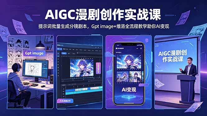 (5.17)AIGC漫剧创作实战课-更新5月16，提示词批量生成分镜剧本，Gpt image+维洛全流程教学助你AI变现