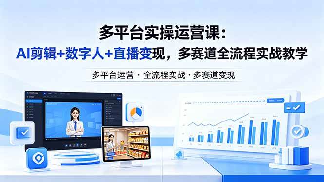 (5.2)某团队多平台实操运营课-更新26年4月25：AI剪辑+数字人+直播变现，多赛道全流程实战教学